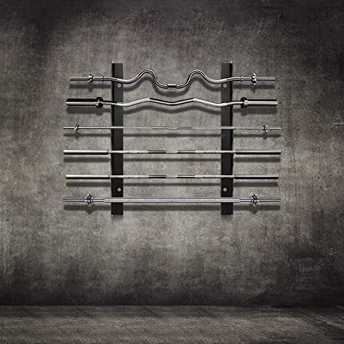 Protoner Olympic Barbell Rack Bar Storage, Weight rod Holder, Barbell Storage, Horizontal Barbell Wall Mount Bar Plate Storage Rack, Holds 5 Barbells, Holds - Image 3