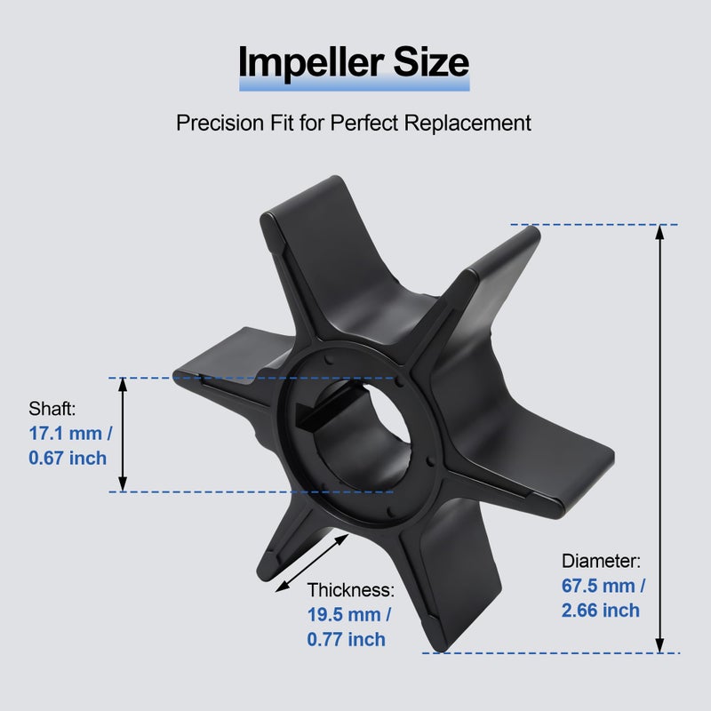 MARKGOO Water Pump Impeller 1746194701 for Suzuki Outboard 35 40 50 55 60 65 HP DT35 DT40 DT50 DT55 DT60 DT65 Boat Motor Engine Parts Replacement Sierra 183094 1746194700 - Image 4