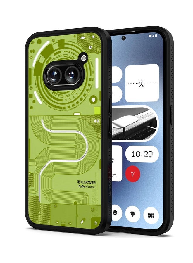 كابيفر غطاء خلفي من سلسلة إمبلس من KAPAVER مصنوع من البولي يوريثان الحراري لهاتف Nothing Phone 2A 5G / Nothing Phone 2A Plus 5G (أسود سايبر-I-02) - Image 1