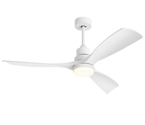 Forrovenco 52 Inch Ceiling Fans with Lights Remote, White Ceiling Fans 3-Color Light, Timer, ETL Listed, 3 Downrods, 3 Blades, 6 Speed Modern Fan Quiet Reversible DC Motor for Patio Outdoor,52in,White - Image 1