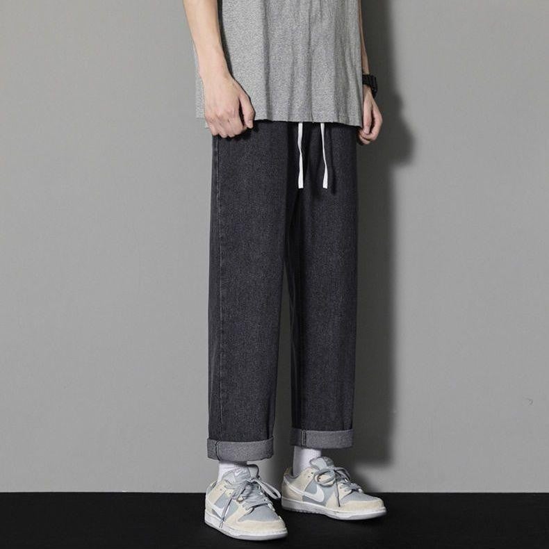 Wide-Leg Jeans For Men Trendy Brand Loose Straight Leg Boys Trendyy Youth Casual Long Pants - Image 5