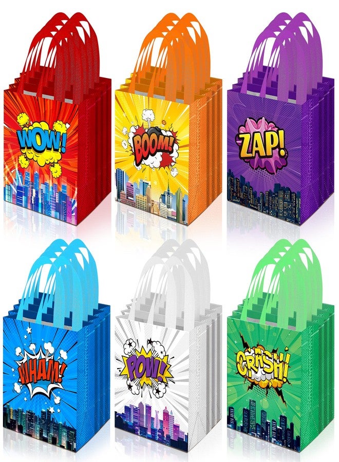 GliCraft 40 Pcs Hero Party Favor Goodie Bags Boom Crash Non-woven Bags Bulk with Handles Reusable Birthday Treat Candy Bag for Birthday Party Favor 7.87 x 7.87 x 3.54 Inches - Image 1