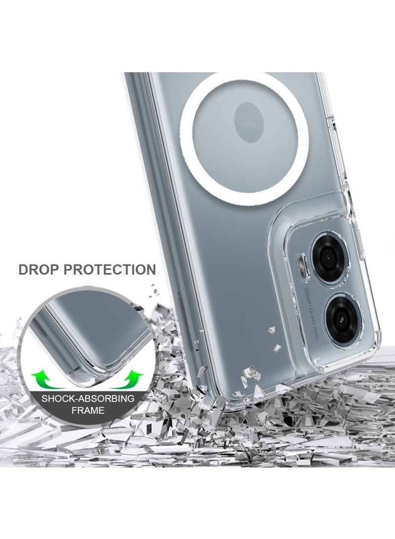 Techie Motorola Moto G85  5G Case with MagSafe – Slim, Anti-Yellowing Transparent Back Cover with Camera Lens Protection, Magnetic Holder Wireless Charging Compatible - Clear - Image 4