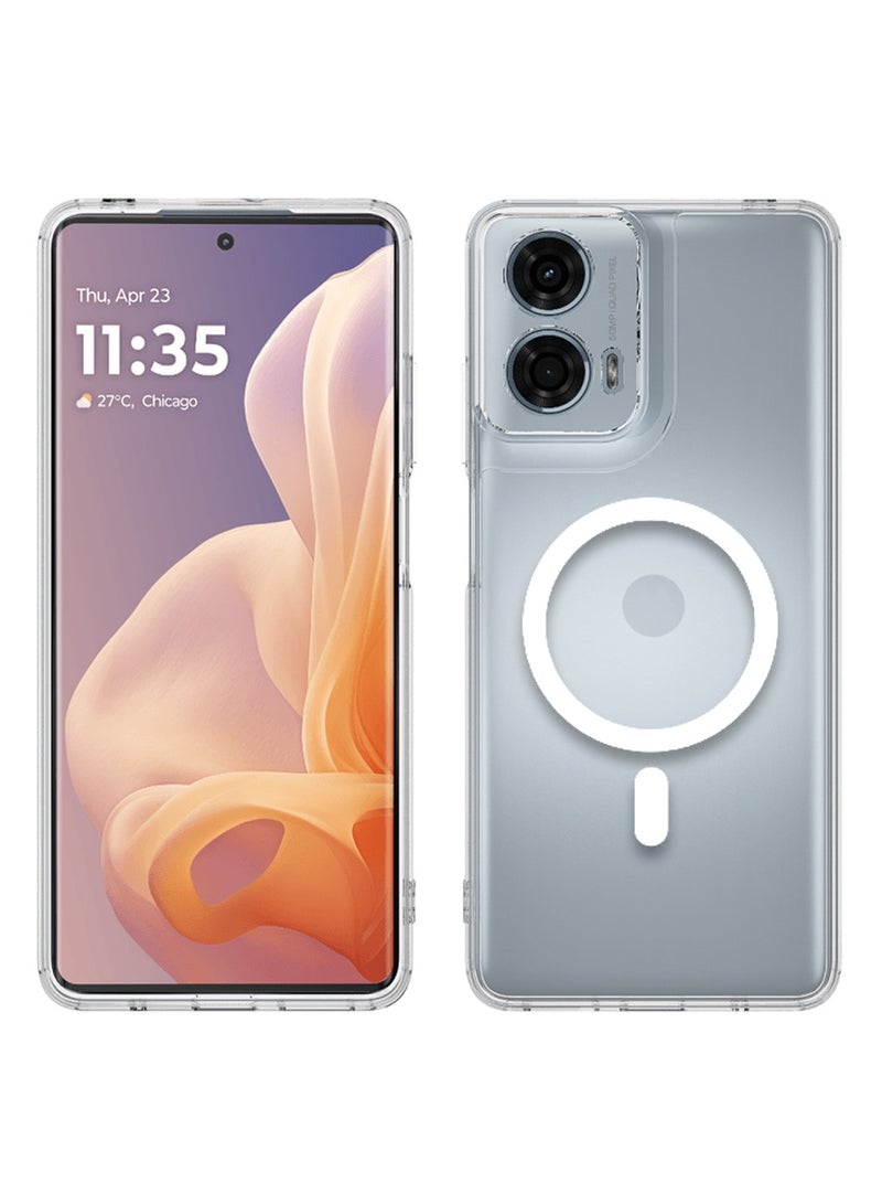 Techie Motorola Moto G85  5G Case with MagSafe – Slim, Anti-Yellowing Transparent Back Cover with Camera Lens Protection, Magnetic Holder Wireless Charging Compatible - Clear - Image 2