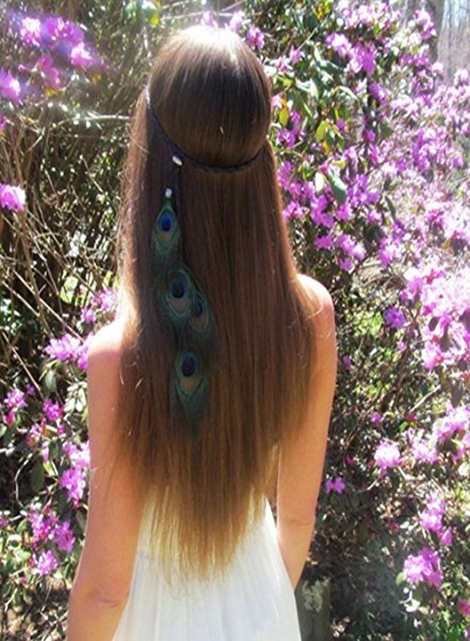 Suoirblss Indian Peacock Feather Headdress Headband Bohemian Tassel Hairband Head Chain Headwear Hair Styling Accessories For Women Handmade - Image 3