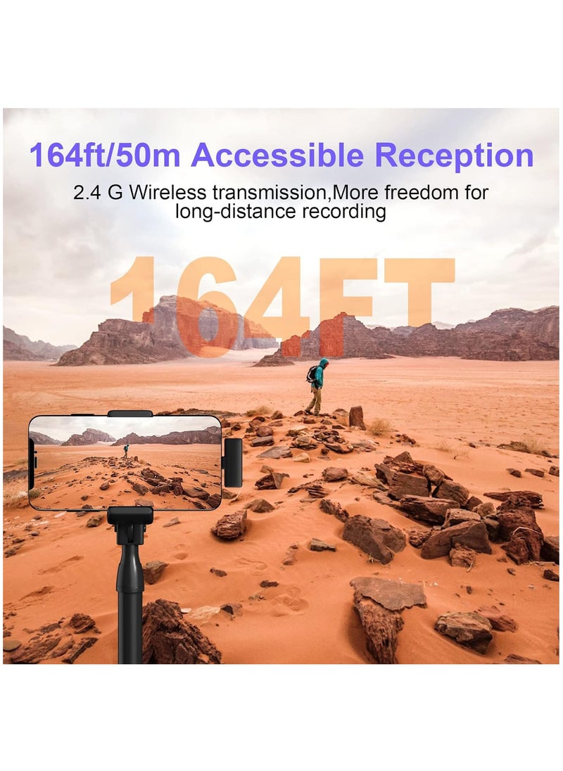 Wireless Lavalier Microphone, for iPhone iPad, 48H Battery Life, 2-in-1 Plug-Play Clip On Wireless Mic with Charging Case for iPad Recording Mic for Interview Video Podcast Vlog