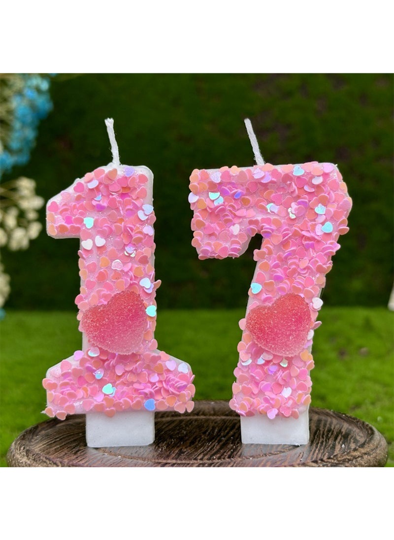 l&wen Number Birthday Candle, Pink Heart Number Cake Candles for Birthday, Weddings, Anniversaries and Theme Party Decorations 7cm (Number 9)  - Image 4