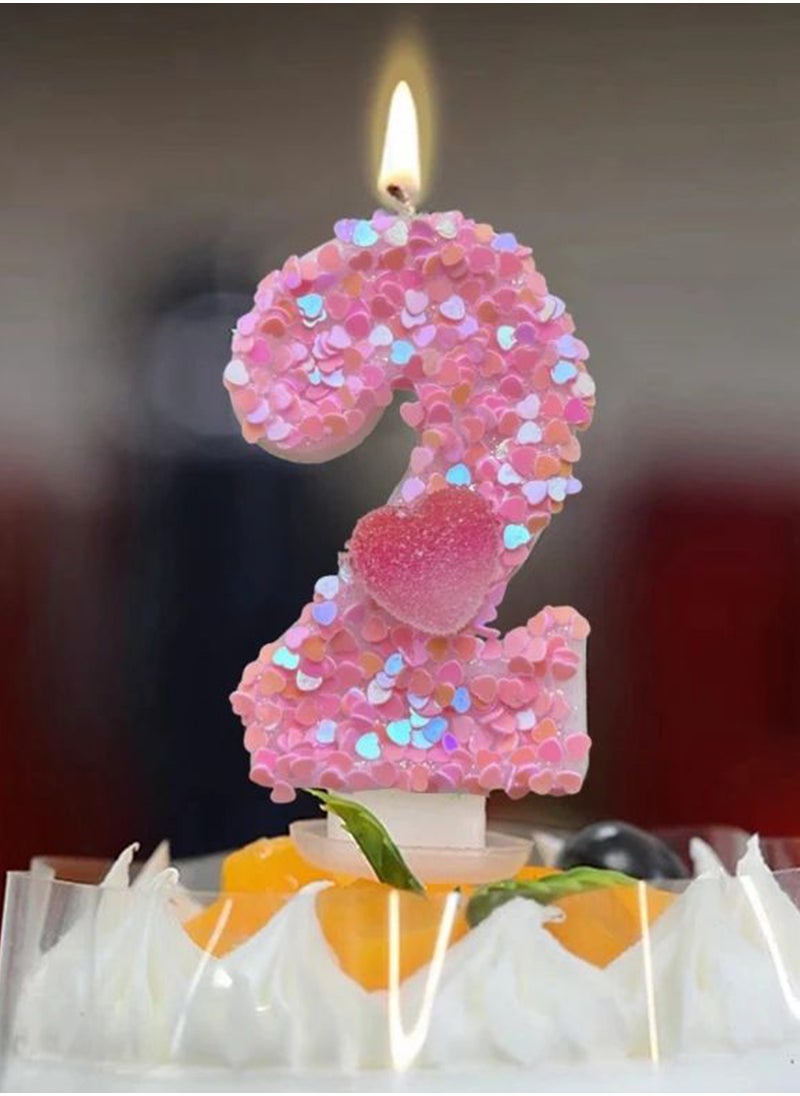 l&wen Number Birthday Candle, Pink Heart Number Cake Candles for Birthday, Weddings, Anniversaries and Theme Party Decorations 7cm (Number 9)  - Image 5