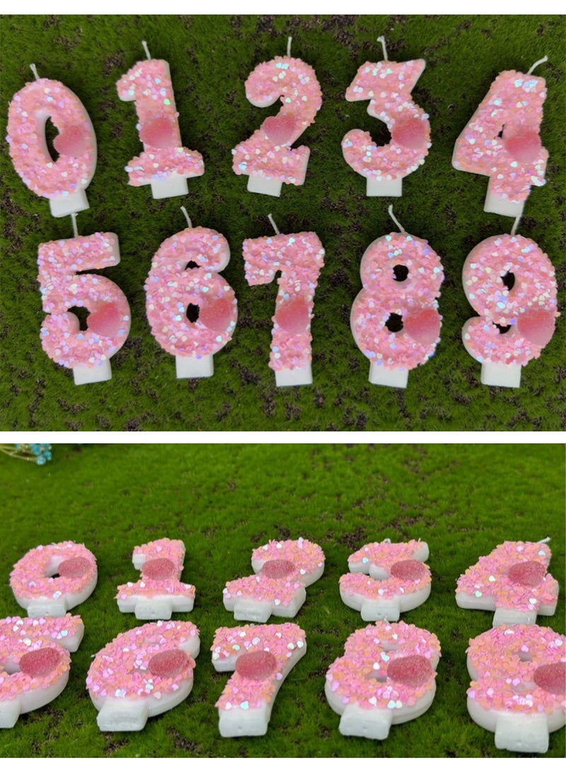 l&wen Number Birthday Candle, Pink Heart Number Cake Candles for Birthday, Weddings, Anniversaries and Theme Party Decorations 7cm (Number 9)  - Image 3