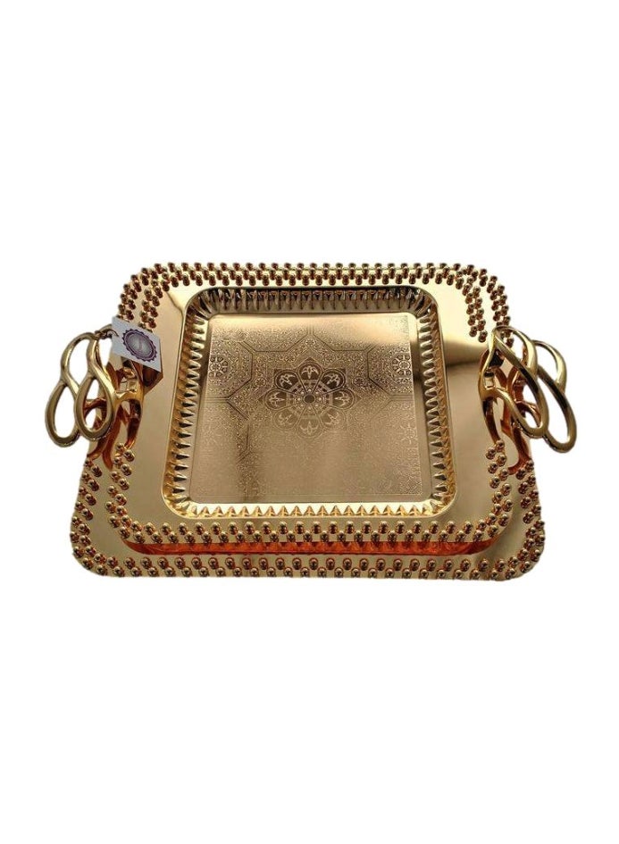 DESSINI صينية تقديم من قطعتين ذهبية