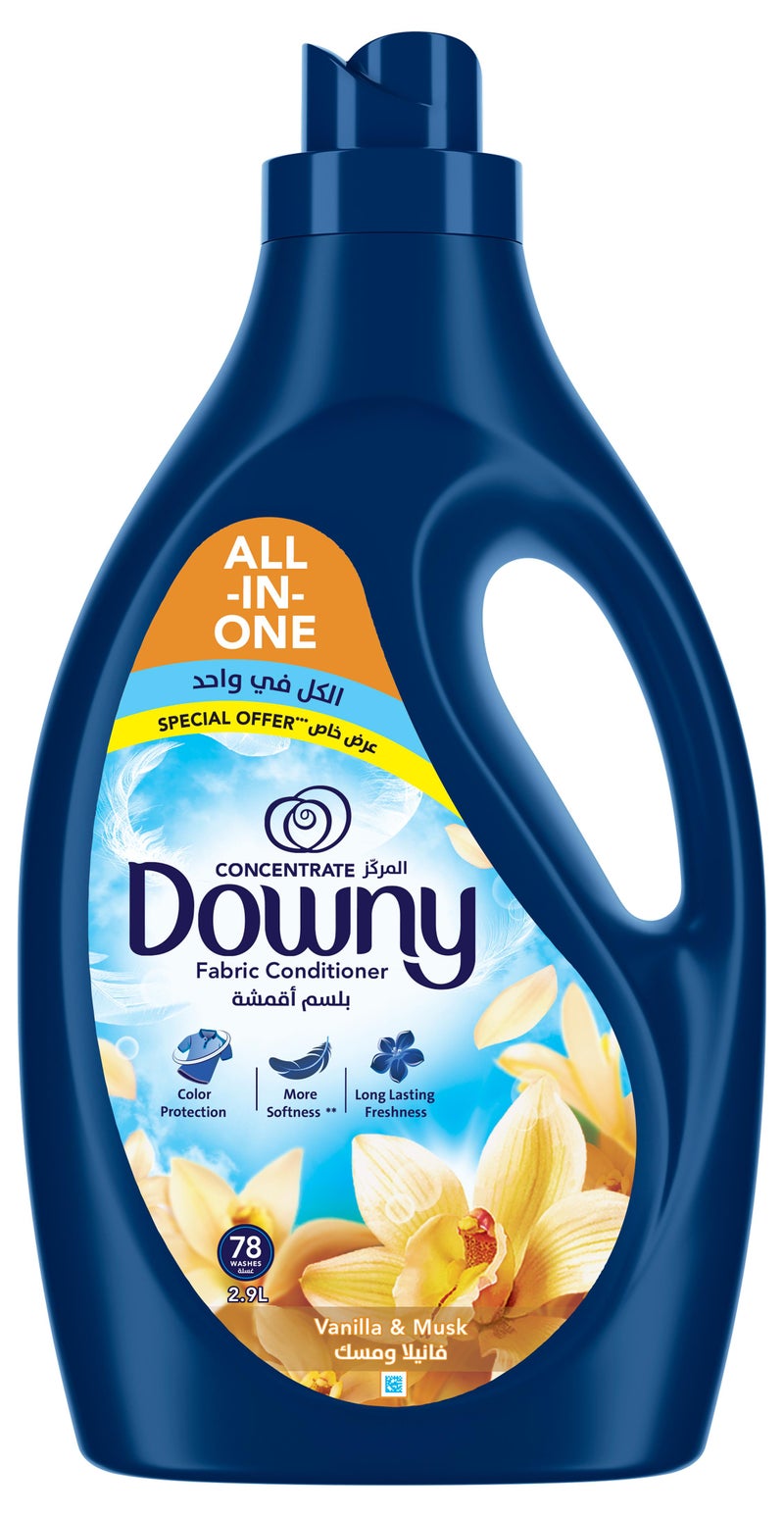 Downy Vanilla & Musk, Fabric Conditioner,Concentrate Softener, With Colour Portection, More Softness and Long Lasting Freshness 2.9L - Image 1