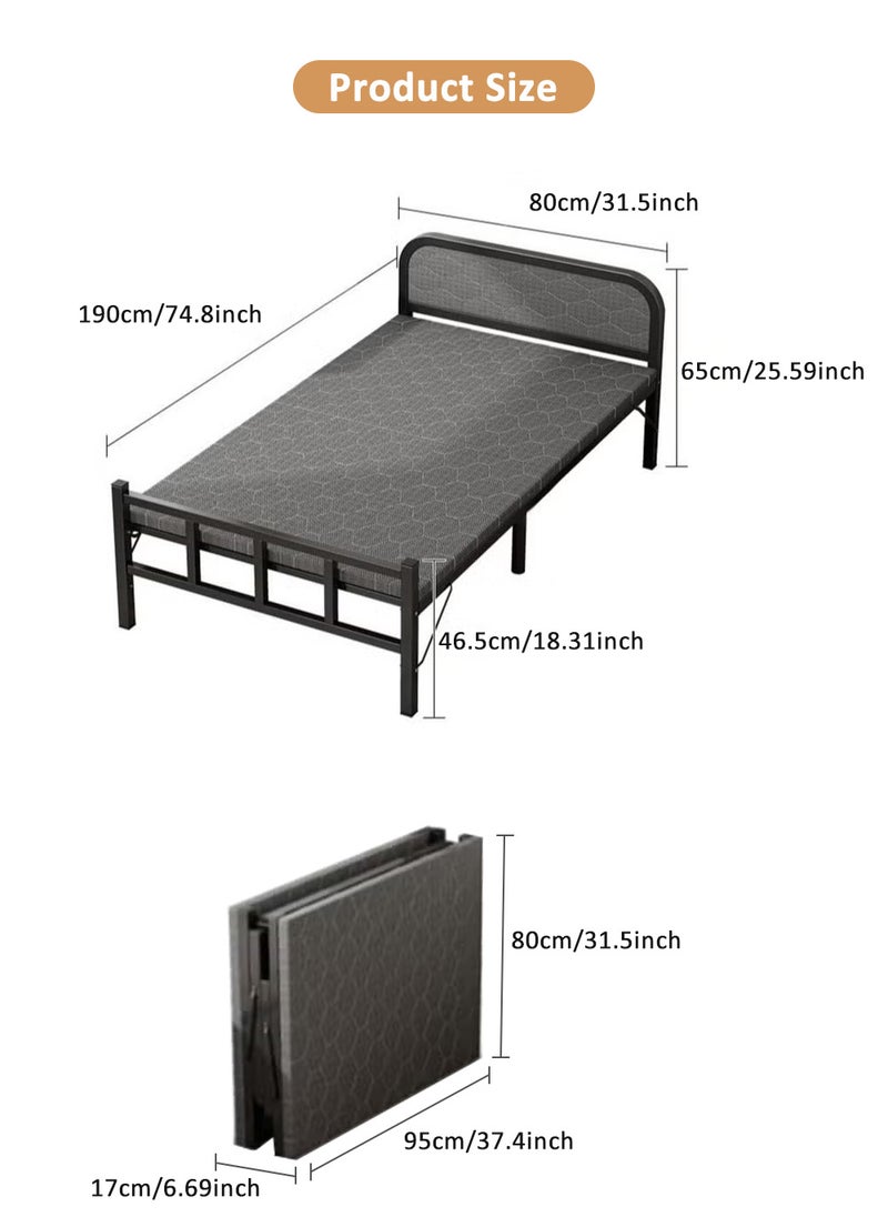 Single Folding Bed with Memory Foam Mattress for Adults, 2 Person Folding Camping Cots Portable Sleeping Cot Size Guest Bed, Black 190X80cm - pzsku/ZAC80F76EAD4146B0516BZ/45/_/1740636856/7a789fdc-21a4-4188-8a87-a8890fd6746d