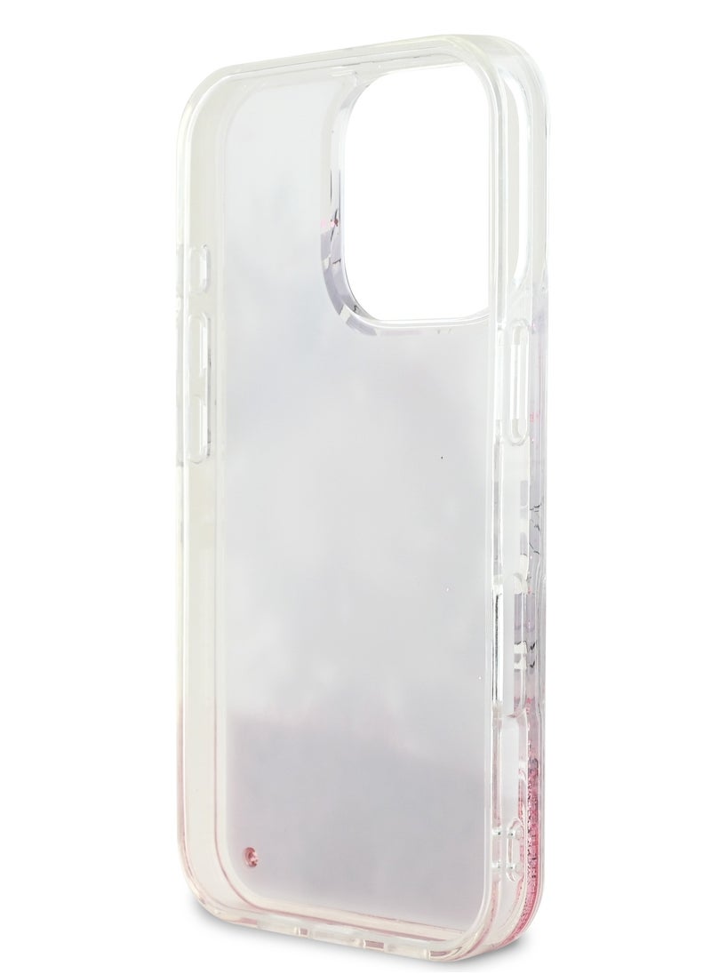 iPhone 16 Pro Magsafe Case Liquid Glitter Hard Cover with Flower Design / Drop protection / Easy Snap-On / Comfortable Grip-Pink