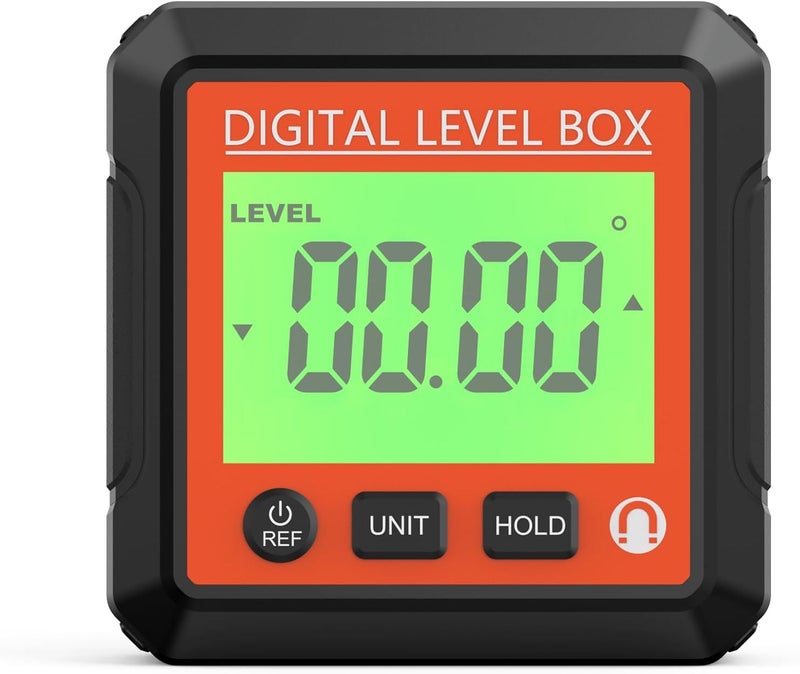 مقياس الزاوية الرقمي الأحمر المغناطيسي الإلكتروني مع شاشة LCD لقياس الميل - Image 1