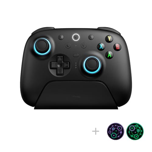 8Bitdo Ultimate 2 Wireless Gaming Controller with TMR Joysticks, Switchable Hall Effect/Tactile Triggers, 8Speed Wireless Tech, Charging Dock, RGB Fire Ring for PC & Android - Black - Image 2