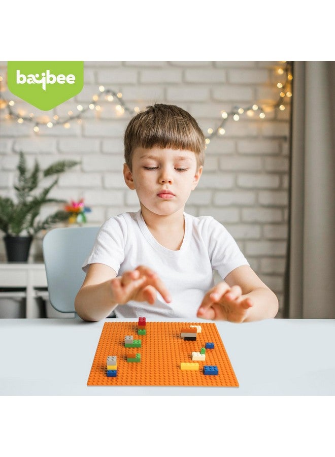 بيبي ألعاب مكعبات بناء للأطفال من بايبي، مقاس 32 × 32 بوصة | مجموعة ألعاب تركيب أحجية القبو للتكديس والفرز | ألعاب أطفال، ألعاب مكعبات بناء للأولاد والبنات بعمر سنتين فما فوق (برتقالي) - Image 2