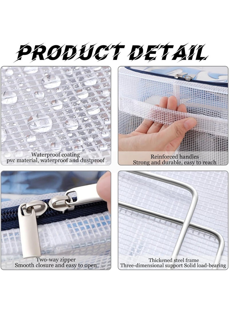 منظم أحذية موفر للمساحة يُوضع تحت السرير - صندوق تخزين أحذية قابل للطي بغطاء شفاف وأرجل معدنية - منظم أحذية مقاوم للغبار للأحذية الرياضية والأحذية ذات الكعب العالي والشباشب - قطعة واحدة - Image 2