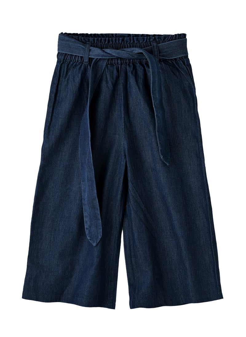 Jelliene Girls Denim Culottes with Tie Belt  - Image 1