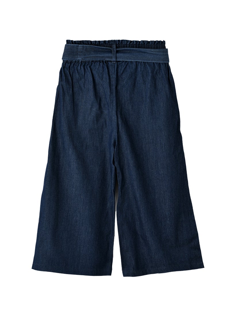 Jelliene Girls Denim Culottes with Tie Belt  - Image 2