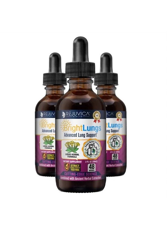 Rejuvica Health Bright Lungs - Advanced Lung Support Supplement - Liquid Delivery to Support Cleansing, Detox & Absorption - Grindelia, Lobelia, Licorice, Wild Cherry & More!  - Image 1