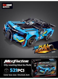 Diku Building Block Technology Mechanical Width Special GT Pull Back Function Assembled Formula Racing Model Boy Toy Gift-Color:3808/Blue City Raging Bugatti