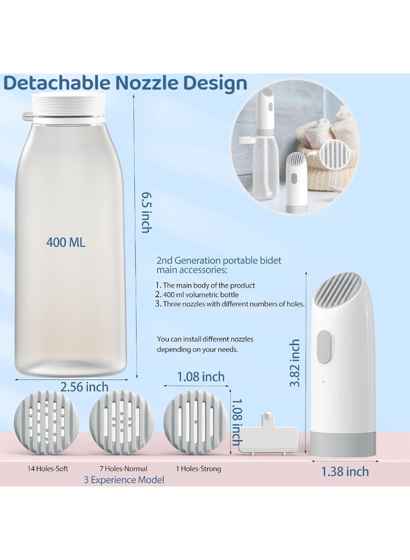 Rock Pow 2nd Generation Portable Travel Bidet Electric Rechargeable Handheld Portable Bidet for Women Men Hygiene Cleaning | Postpartum & Baby Care | Hemmoroid Treatment | High Pressure Travel Bidet Portable - Image 4