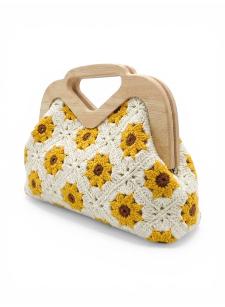 لايف ستيلاش  حقيبة يد خشب ونسيج ZS-14 - اوف وايت - Image 4