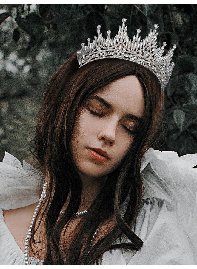 SWEETV Tiaras And Crowns For Women, Wedding Tiara For Bride, Rhinestone Queen Crown, Crystal Costume Hair Accessories For Birthday Prom Quinceanera Celebration,Silver  - Image 3