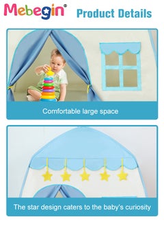 MEBEGIN Kids Portable Tent, Durable Pop up Tent with Windows, Fun Playhouse for Indoor and Outdoor, Easy to Set Up and Fold, Plenty of Room to Play, Suitable for Family Vacation on Beach, Garden and Camping, 130*100*130cm  - Image 5