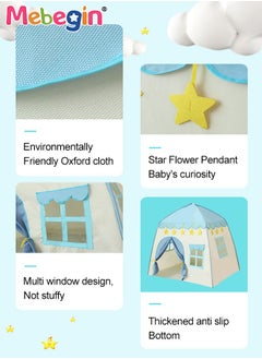 MEBEGIN Kids Portable Tent, Durable Pop up Tent with Windows, Fun Playhouse for Indoor and Outdoor, Easy to Set Up and Fold, Plenty of Room to Play, Suitable for Family Vacation on Beach, Garden and Camping, 130*100*130cm  - Image 3