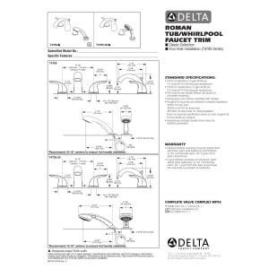 Delta Faucet T4705 Classic Roman Tub with Hand Shower Trim, Chrome (rough-in sold separately) - Image 3