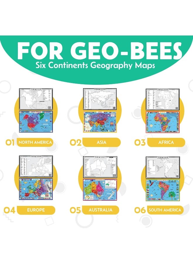 Tot Talk Geography Placemats for Kids - Map Placemats for Kids, Set of 4 Maps: USA, World, Asia, Europe - Reversible with Activities on The Back - Waterproof, Wipeable, Durable, Made in The USA - Image 5