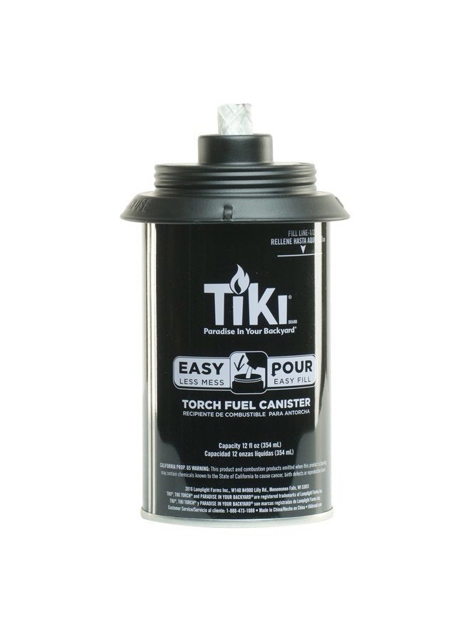 TiKi Torch Replacement Canister Set of 4 – Refillable Metal Torch Fuel Canisters with Easy Pour System, 12 oz – Weather-Resistant Outdoor Lighting Accessories for Patio, Garden & Deck - Image 2