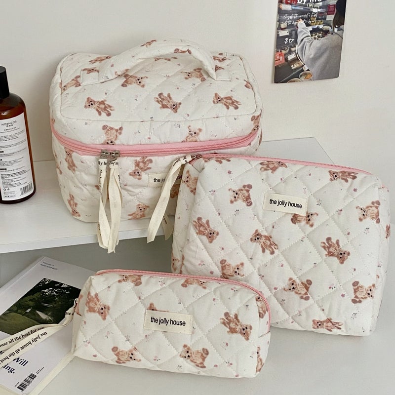 Original ~ Ins High-Looking Dot Bow Cosmetic Bag Large Capacity Satchel Satchel Out-And-Out Storage Toiletry Bag For Women - Image 1