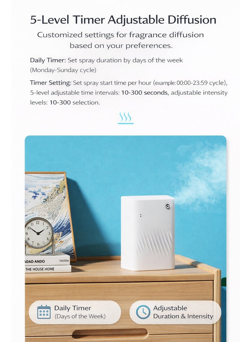 XVersion 360° Smart Air Freshener Diffuser Machine | Essential Oil Aroma Diffuser for Home, Hotel & Office | Bluetooth App Control | Large Room Scent Diffuser | White - Image 5