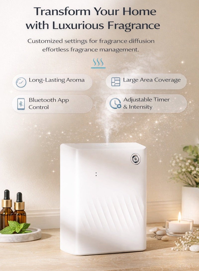 XVersion 360° Smart Air Freshener Diffuser Machine | Essential Oil Aroma Diffuser for Home, Hotel & Office | Bluetooth App Control | Large Room Scent Diffuser | White - Image 3