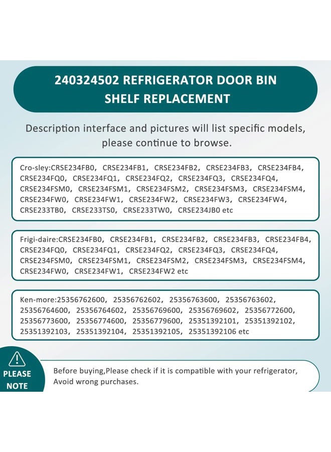 MIFLUS 240324502 Frigid-aire Refrigerator Door Bin Compatible with cro-sley,frigi-daire,ken-more Replace 844402,AP2549806,PS429767,EAP429767,LFSS2312TE0,LFSS2312TF0 -2Packs - Image 5
