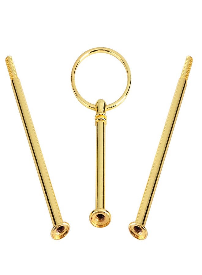 Ejoyous حامل طبق كعكة، 3 طبقات حامل كعكة كب كيك مزخرف بتاج، حامل عرض حلويات وفواكه، قضيب تثبيت للأدوات لحفلة عيد الميلاد والزفاف وعيد الميلاد (3 طبقات دائري ذهبي) - Image 2