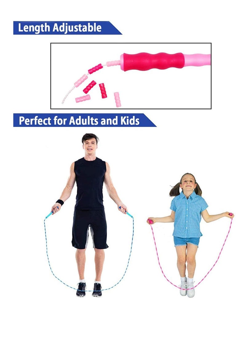 KASTWAVE Jump Rope Soft Beaded Jump Rope, Adjustable Tangle - Free Segmented Fitness Skipping Rope for Men, Women and Kids Keeping Fit, Training, Workout and Weight Loss 9 Feet (2-Pack) Home, School  - Image 2