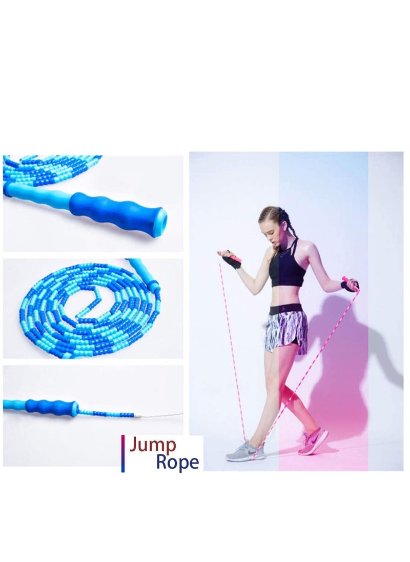 KASTWAVE Jump Rope Soft Beaded Jump Rope, Adjustable Tangle - Free Segmented Fitness Skipping Rope for Men, Women and Kids Keeping Fit, Training, Workout and Weight Loss 9 Feet (2-Pack) Home, School  - Image 4
