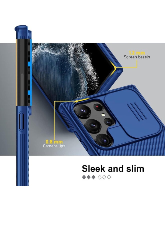 Nillkin - Samsung Galaxy S24 Ultra Case, Slide Camera Case Design, 360° Full Body Coverage Shockproof Phone Cover, Anti-Fall Anti-Scratch Anti-fingerprint Protective Case for Samsung Galaxy S24 Ultra 5G, Blue - Image 1
