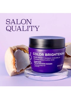 L LUSETA Luseta Purple Hair Mask 16.9 Oz, Deep Conditioner for Color Treated Hair Neutralizes Unwanted Yellow Tones and Removes Brassine, for Blond and Gray hair, Sulfate & Paraben Free  - Image 3