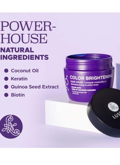 L LUSETA Luseta Purple Hair Mask 16.9 Oz, Deep Conditioner for Color Treated Hair Neutralizes Unwanted Yellow Tones and Removes Brassine, for Blond and Gray hair, Sulfate & Paraben Free  - Image 4