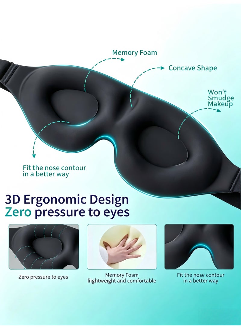 Gecomo 3D Ergonomic Stereo Silk Eye Mask, Snug Fit, Adjustable Strap, Light Blocking, Portable Sleep Shade - Image 5
