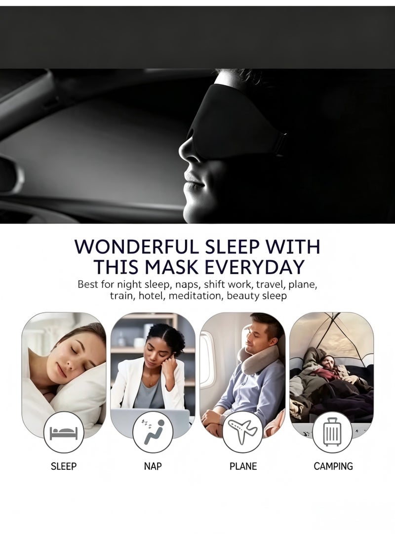 Gecomo 3D Ergonomic Stereo Silk Eye Mask, Snug Fit, Adjustable Strap, Light Blocking, Portable Sleep Shade - Image 3