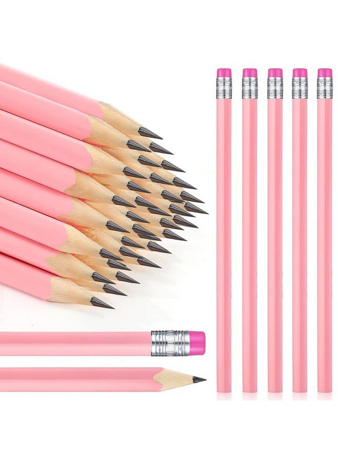 Tinlade - 50 Pcs Triangular Grip Pencils Wedding Pencils Hb Graphite Pencil Pack Wood Pencils With Eraser For Back To School Drawing Sketching Bridal Shower Office Supplies(Pink) - Image 1