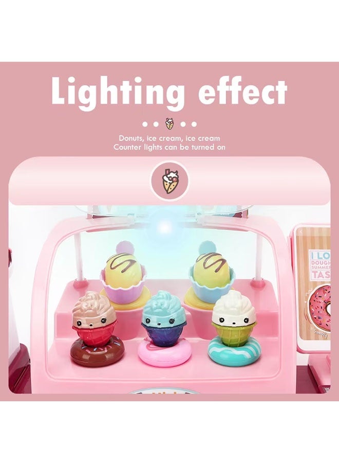 Quivlox Cash Register Playset,Kids Pretend Dessert Cash Register Toy Set with Coffee Machine & Sound Effects, Interactive Play Food with Lights, Role Play Learning for Social Skills Development for Toddlers 3-6 Years - Image 5