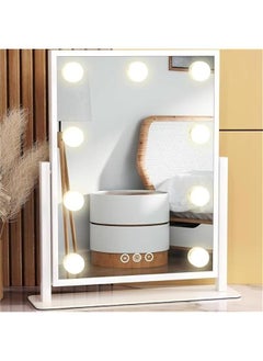 MIXDE Vanity Mirror with Lights, Lighted Makeup Mirror Hollywood Makeup Mirror with 9 Dimmable Bulbs and 3 Color Lighting Modes, Smart Touch Control, 360°Rotation  - Image 1