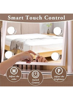 MIXDE Vanity Mirror with Lights, Lighted Makeup Mirror Hollywood Makeup Mirror with 9 Dimmable Bulbs and 3 Color Lighting Modes, Smart Touch Control, 360°Rotation  - Image 4