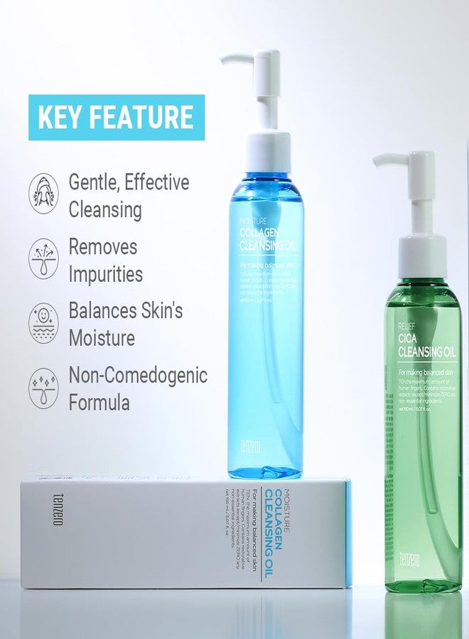 tenzero Moisture Collagen Cleansing Oil 5.07 fl oz (150ml), Hydrating, Daily Makeup Blackhead Remover for Face, Pore Control Oil Cleanser, Korean Skincare, Double Cleansing - Image 5